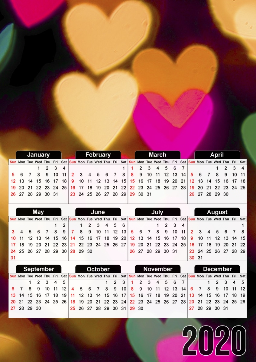  MAGIC HEARTS for A3 Photo Calendar 30x43cm