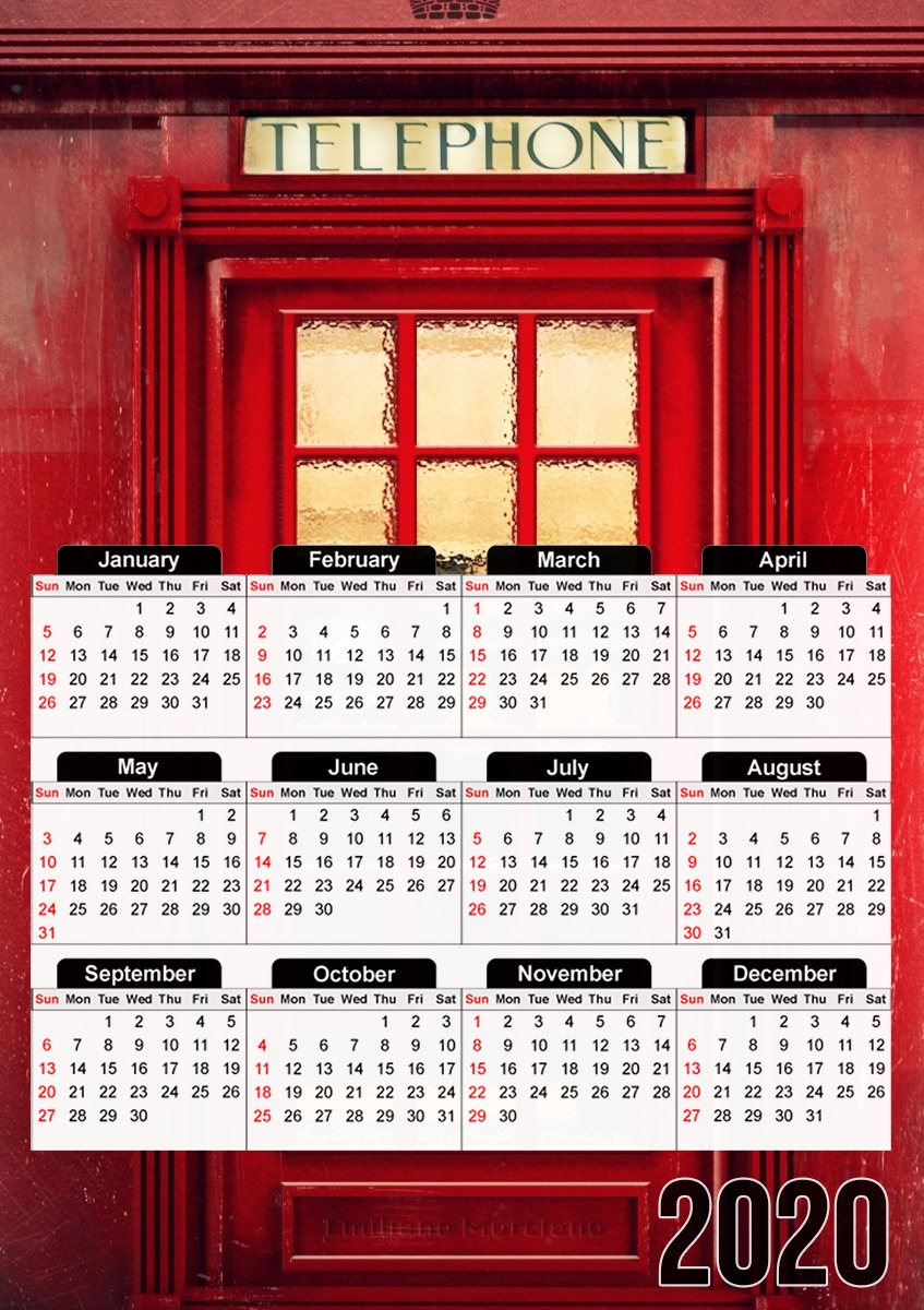  Magical Telephone Booth for A3 Photo Calendar 30x43cm