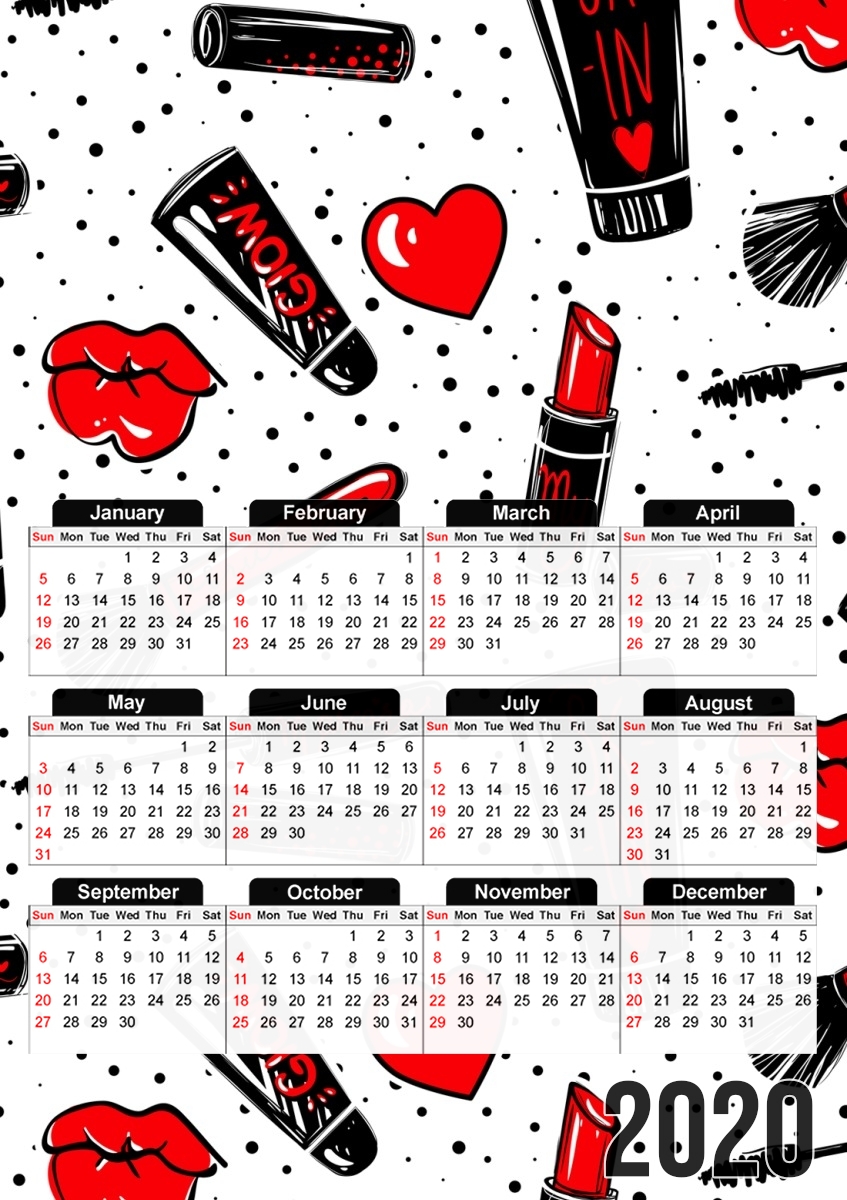  Makeup seamless pattern for A3 Photo Calendar 30x43cm