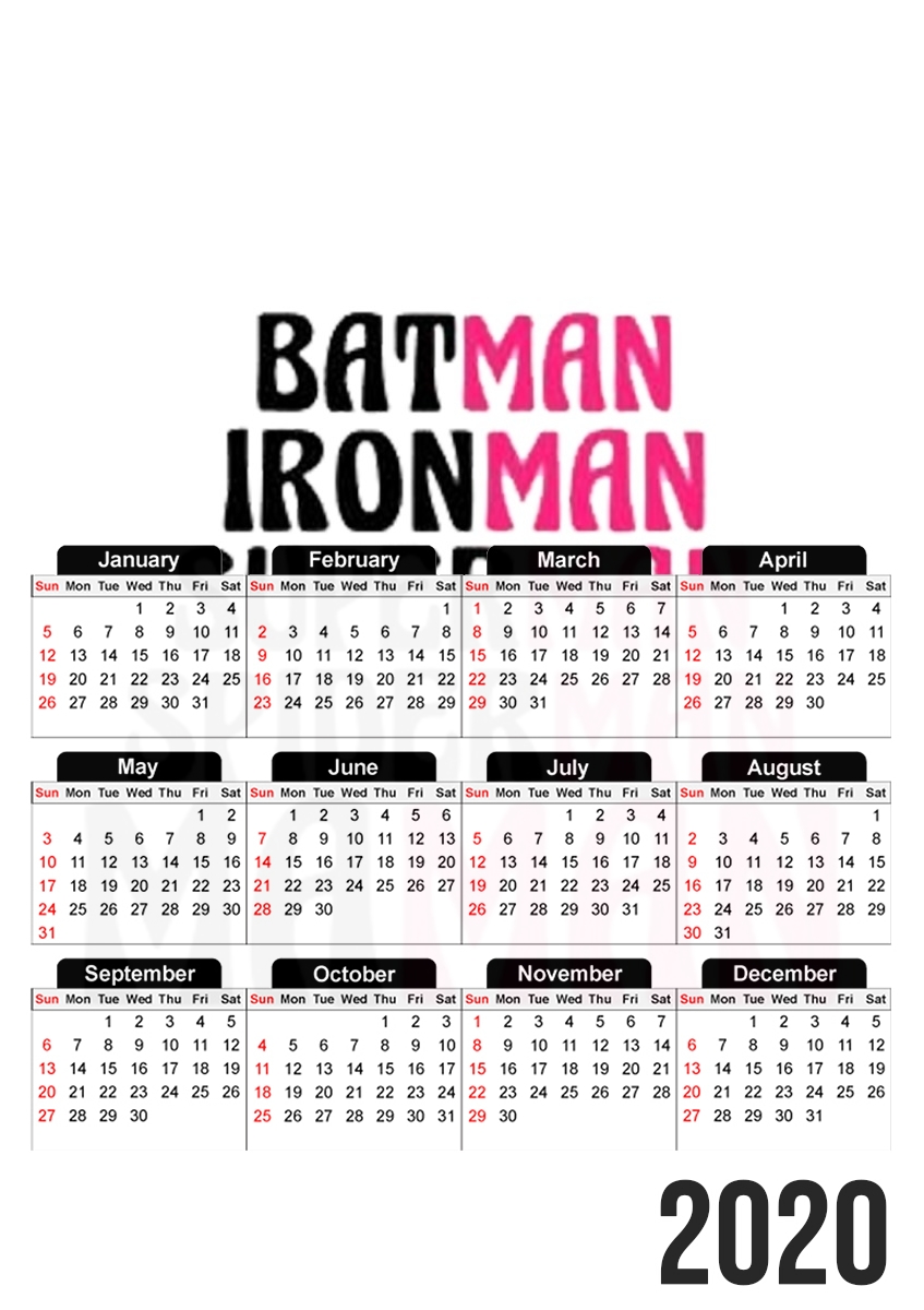  Maman Super heros for A3 Photo Calendar 30x43cm