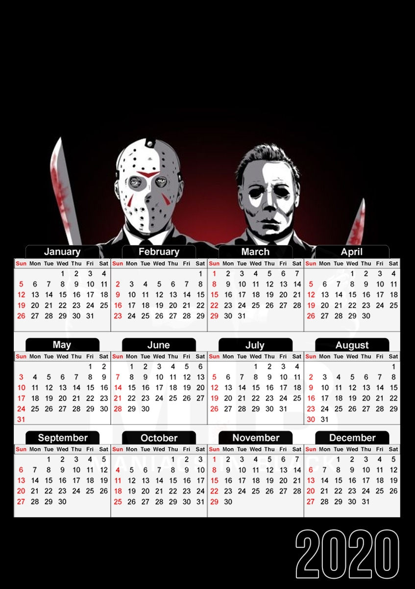  Maniac in black jason voorhees for A3 Photo Calendar 30x43cm