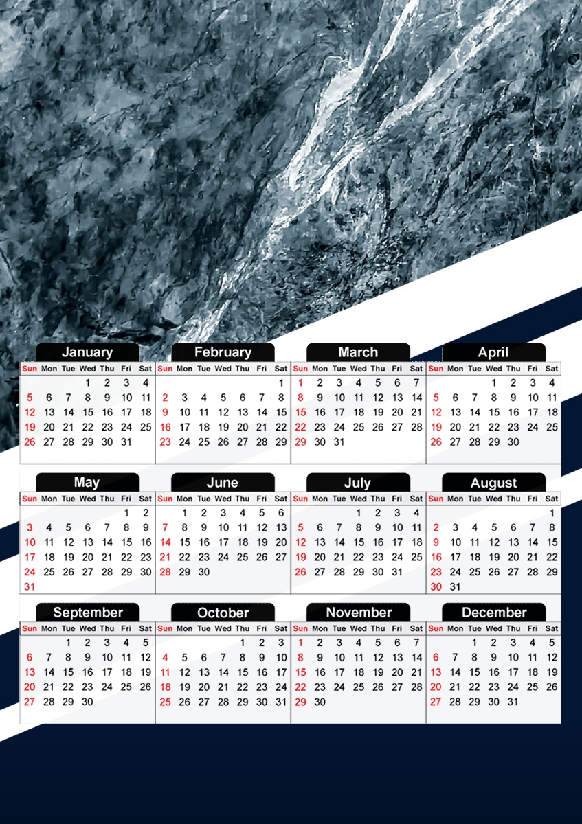  Marble Navy for A3 Photo Calendar 30x43cm