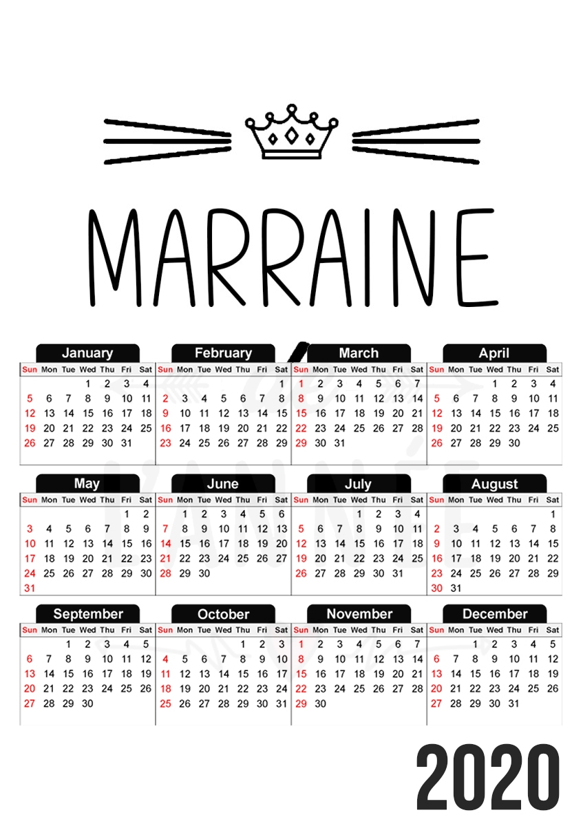  Marraine de lannee for A3 Photo Calendar 30x43cm