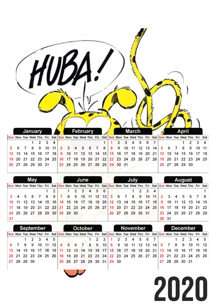  Marsupilami Houba for A3 Photo Calendar 30x43cm