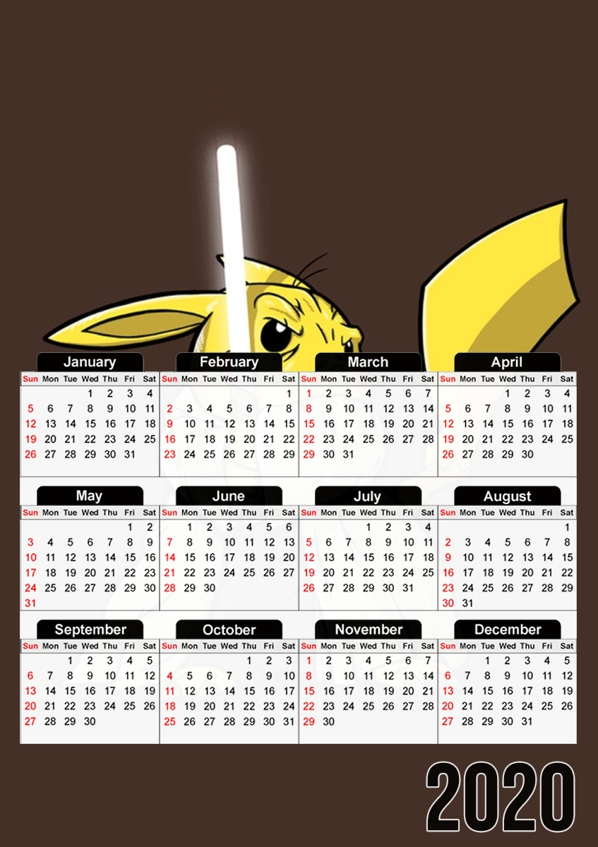  Master Pikachu Jedi for A3 Photo Calendar 30x43cm