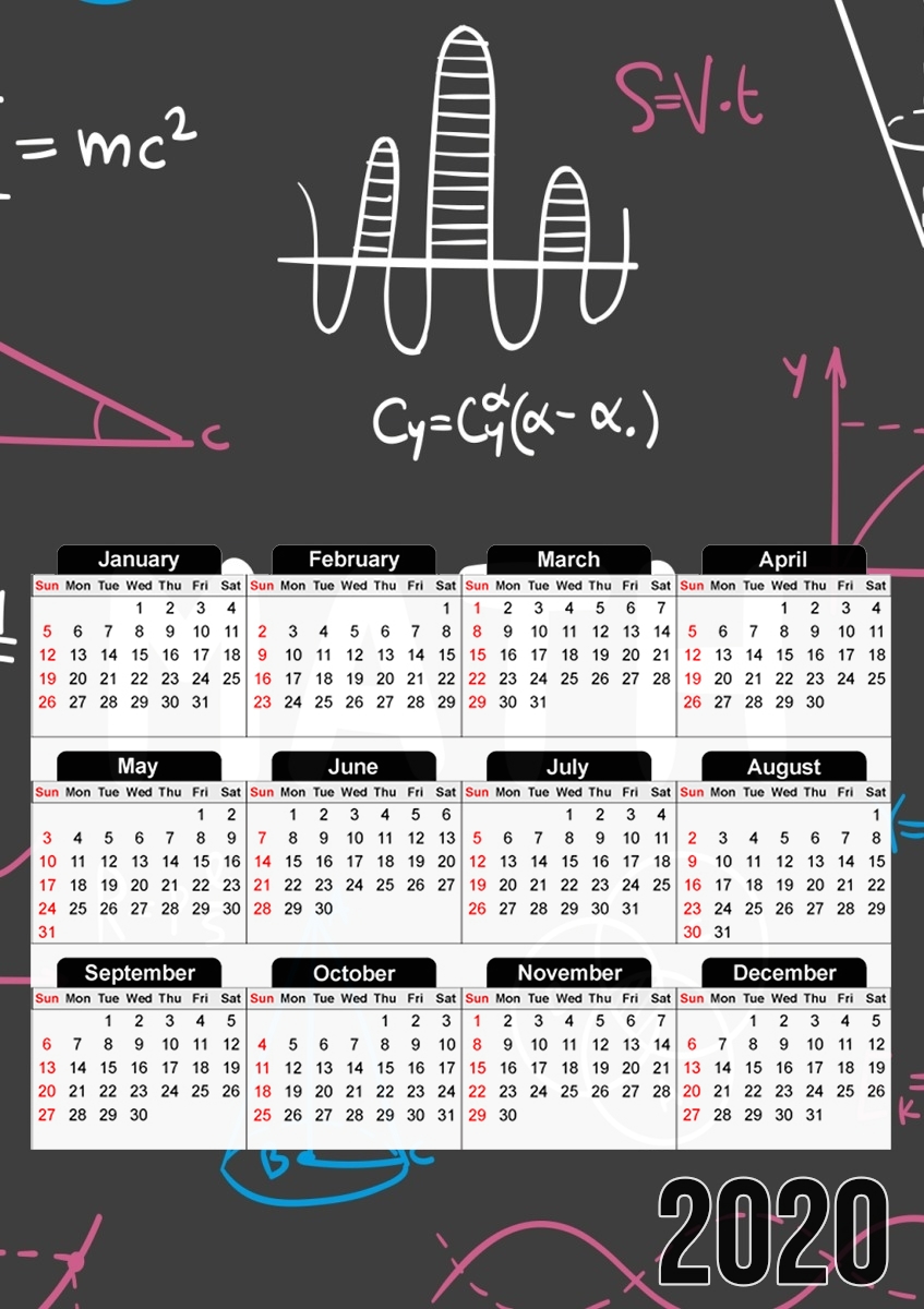  Mathematics background for A3 Photo Calendar 30x43cm