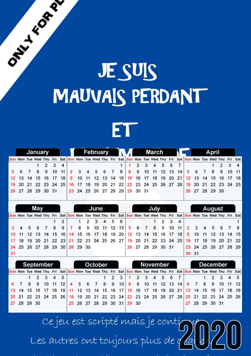  Mauvais perdant - Bleu Playstation for A3 Photo Calendar 30x43cm