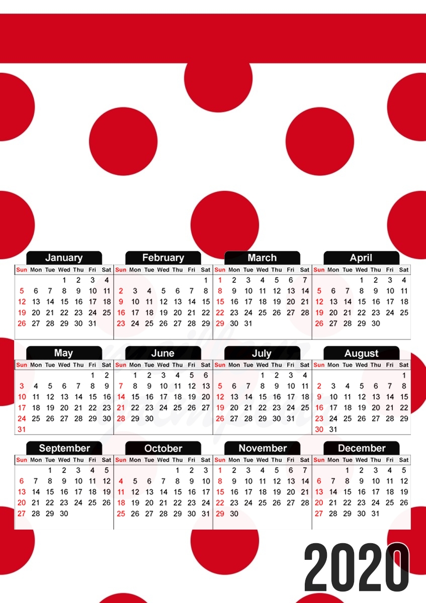  Meilleur grimpeur Pois rouge for A3 Photo Calendar 30x43cm