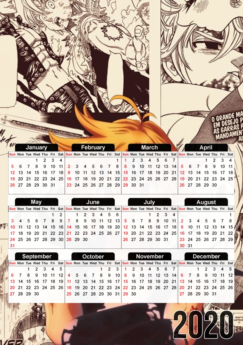  Meliodas the demon scantrad for A3 Photo Calendar 30x43cm