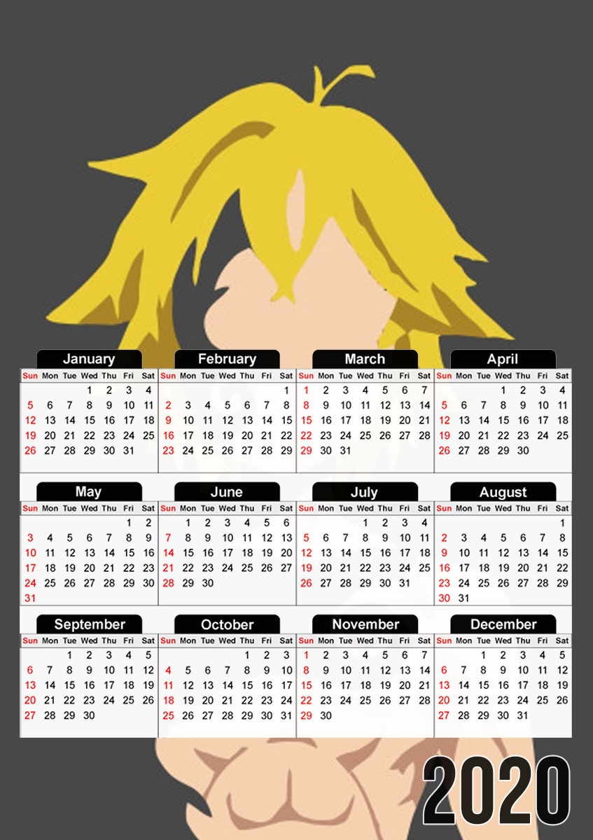  Meliodas for A3 Photo Calendar 30x43cm