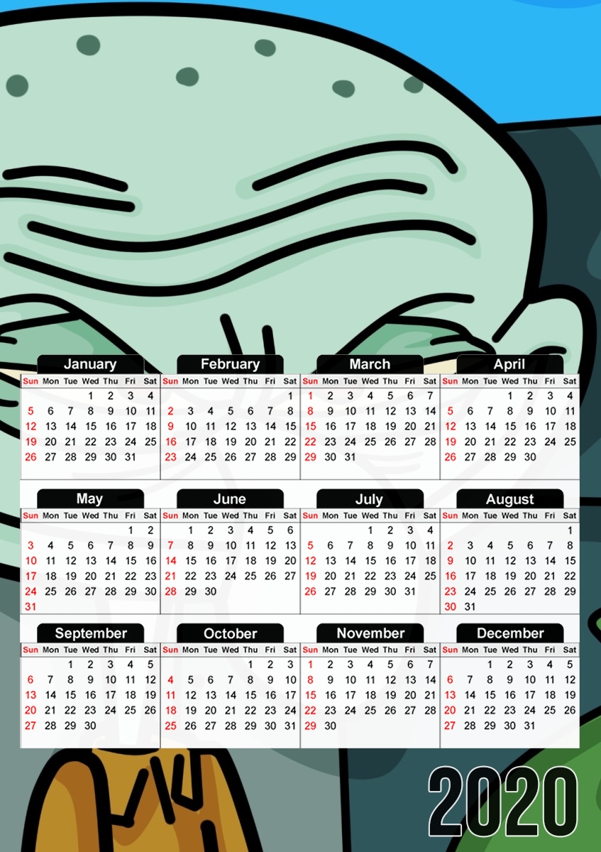  Meme Collection Squidward Tentacles for A3 Photo Calendar 30x43cm