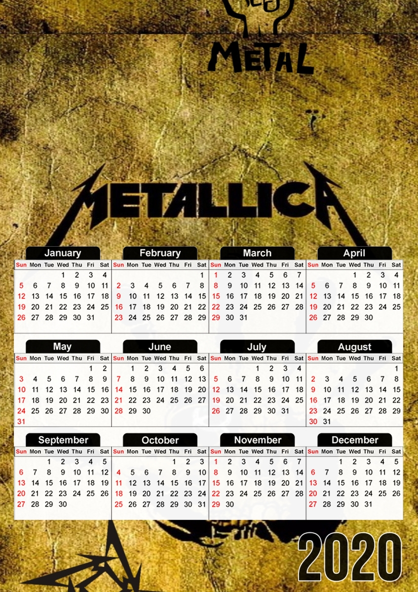  Metallica Fan Hard Rock for A3 Photo Calendar 30x43cm