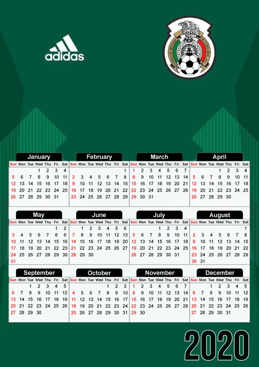  Mexico World Cup Russia 2018 for A3 Photo Calendar 30x43cm