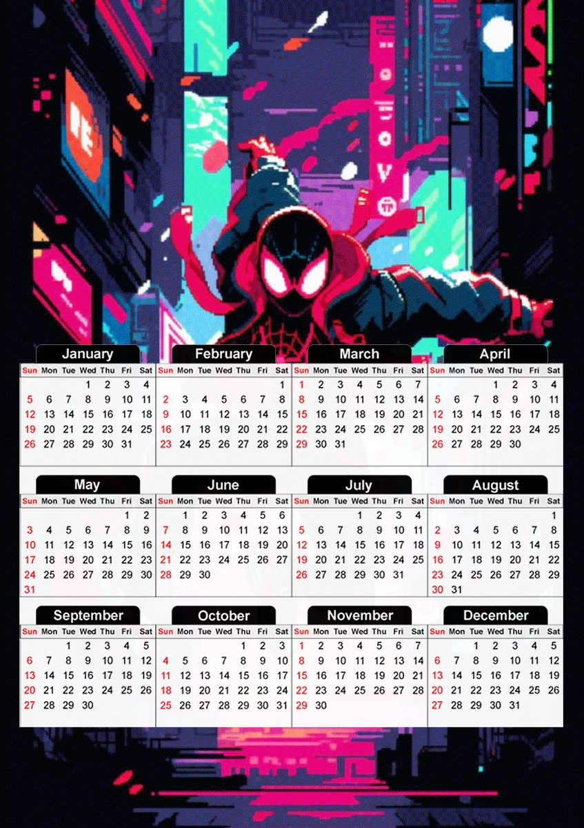  Miles neon street  for A3 Photo Calendar 30x43cm