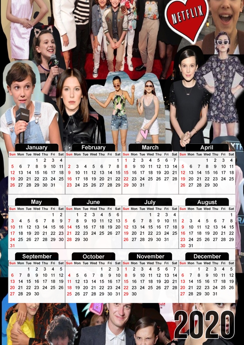  Millie Bobby Brown collage for A3 Photo Calendar 30x43cm