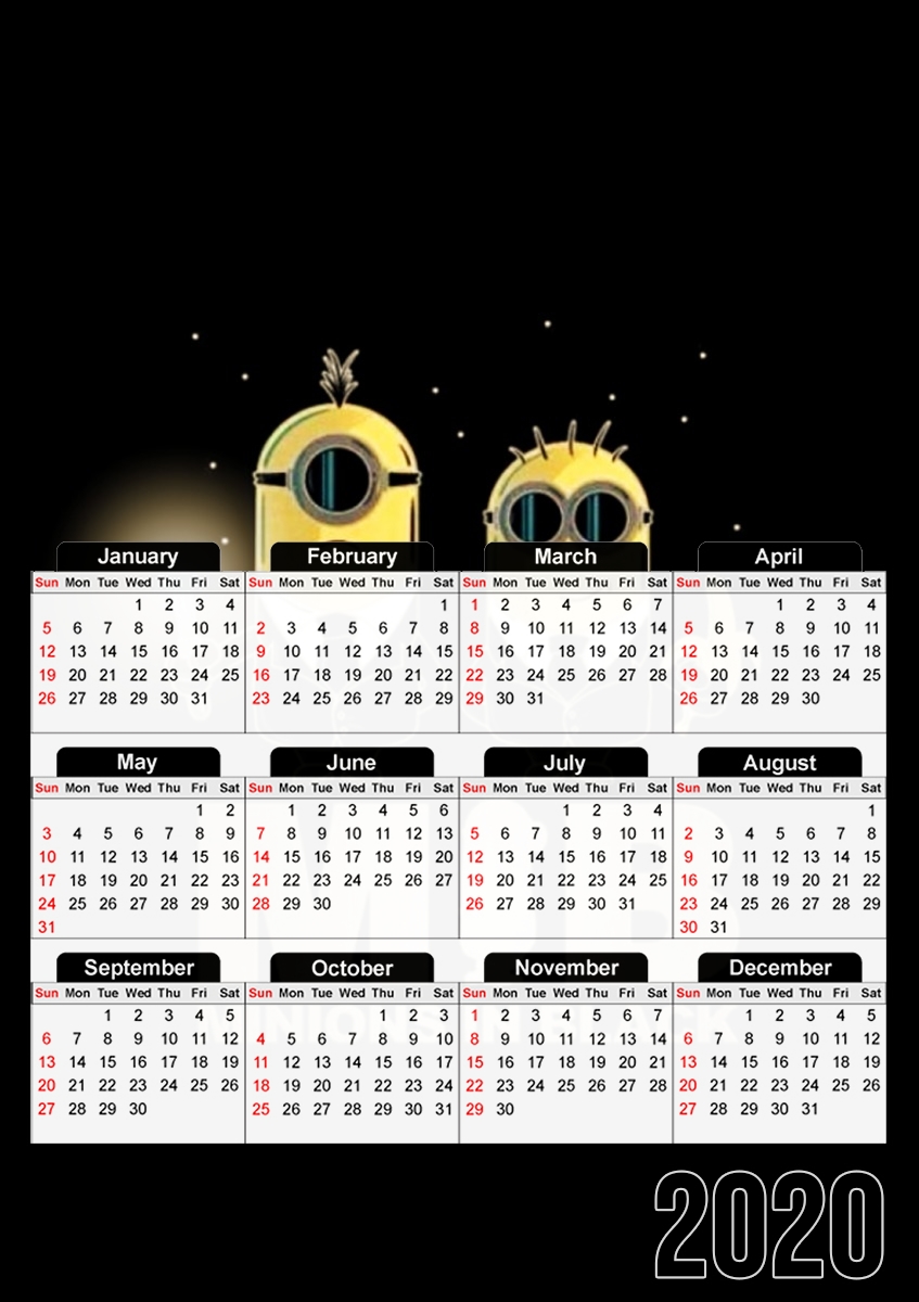  Minion in black mashup Men in black for A3 Photo Calendar 30x43cm