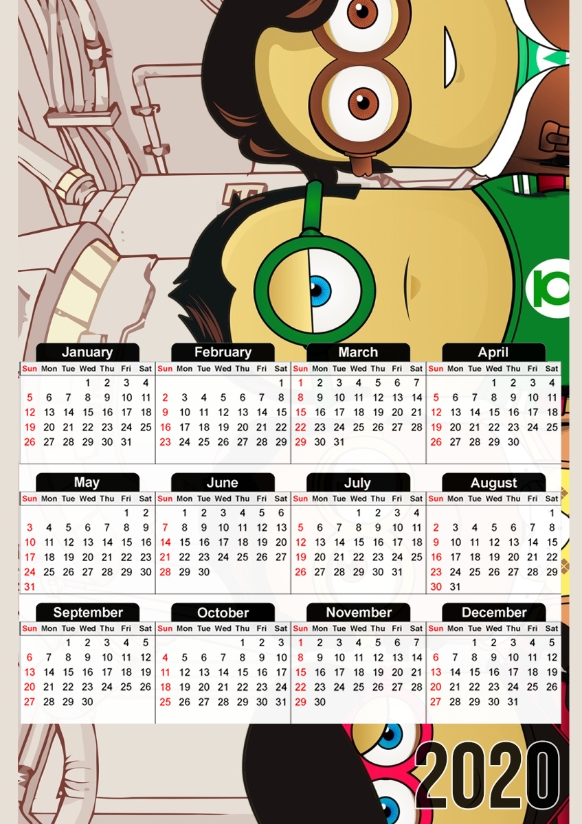  Minions mashup Big Bang Theory for A3 Photo Calendar 30x43cm