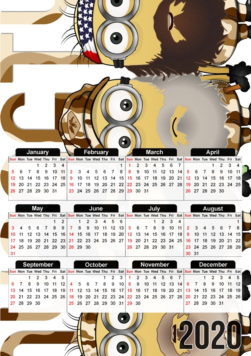  Minions mashup Duck Dinasty for A3 Photo Calendar 30x43cm