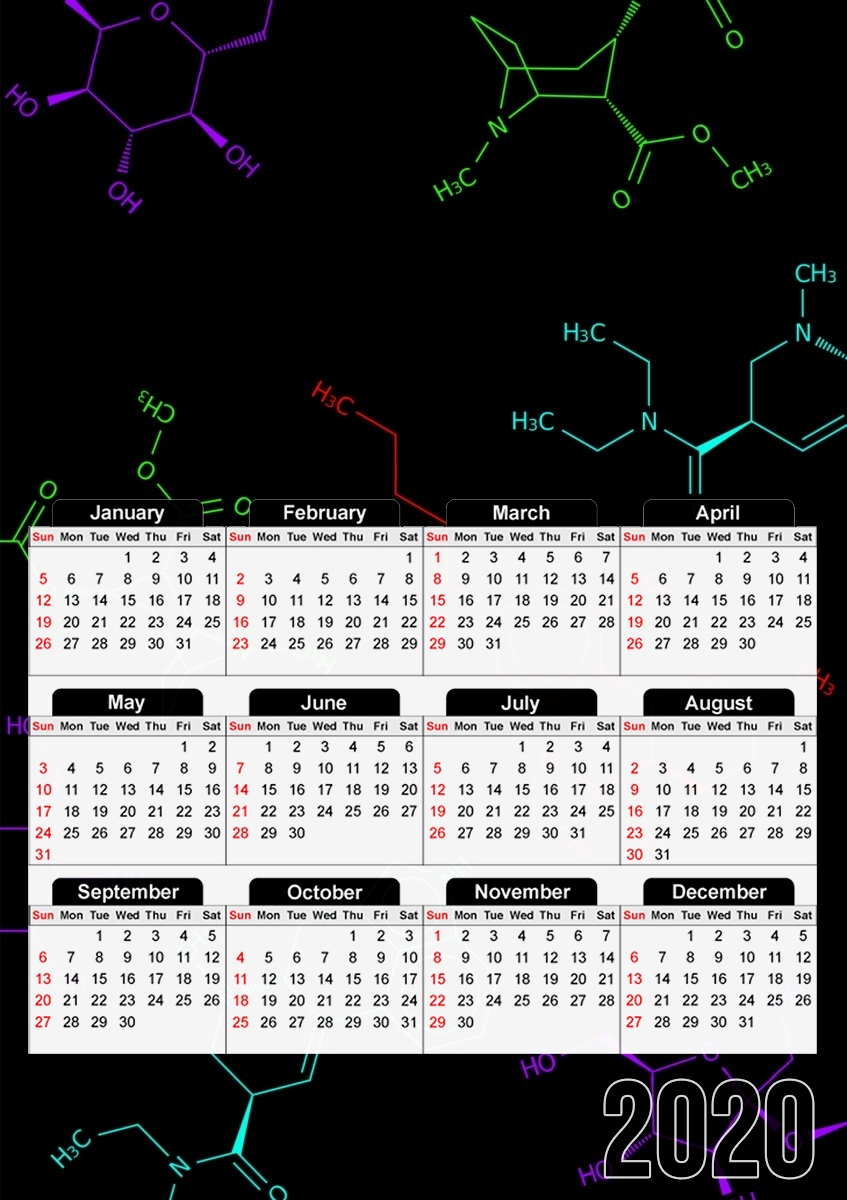  Molecule symbole for A3 Photo Calendar 30x43cm