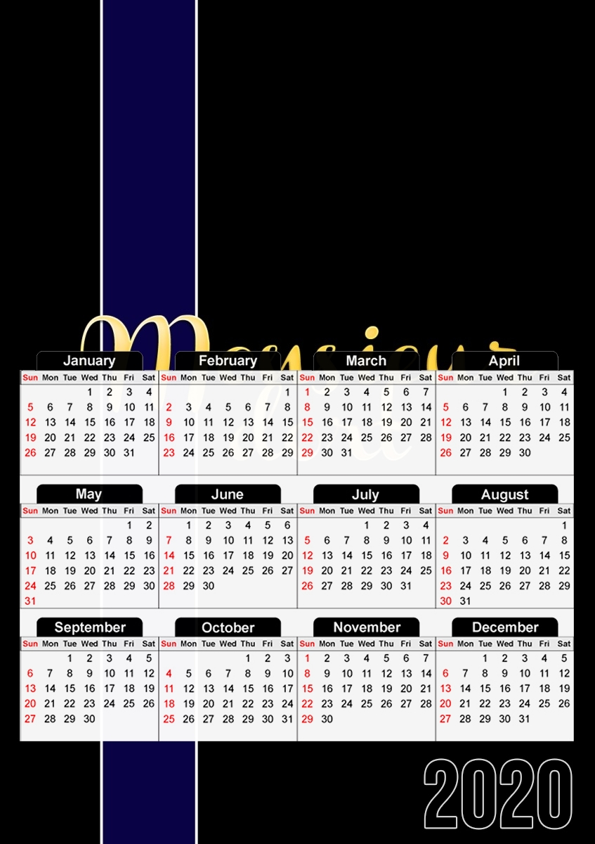  Monsieur dort for A3 Photo Calendar 30x43cm