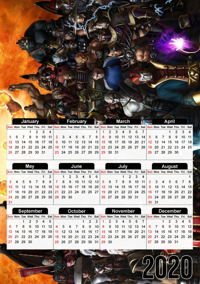  Mortal Kombat All Characters for A3 Photo Calendar 30x43cm