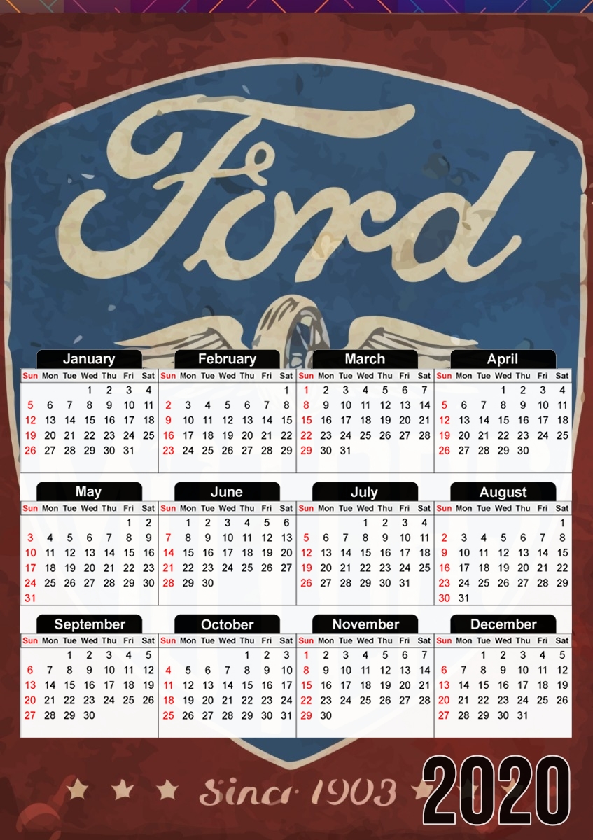  Motors vintage for A3 Photo Calendar 30x43cm