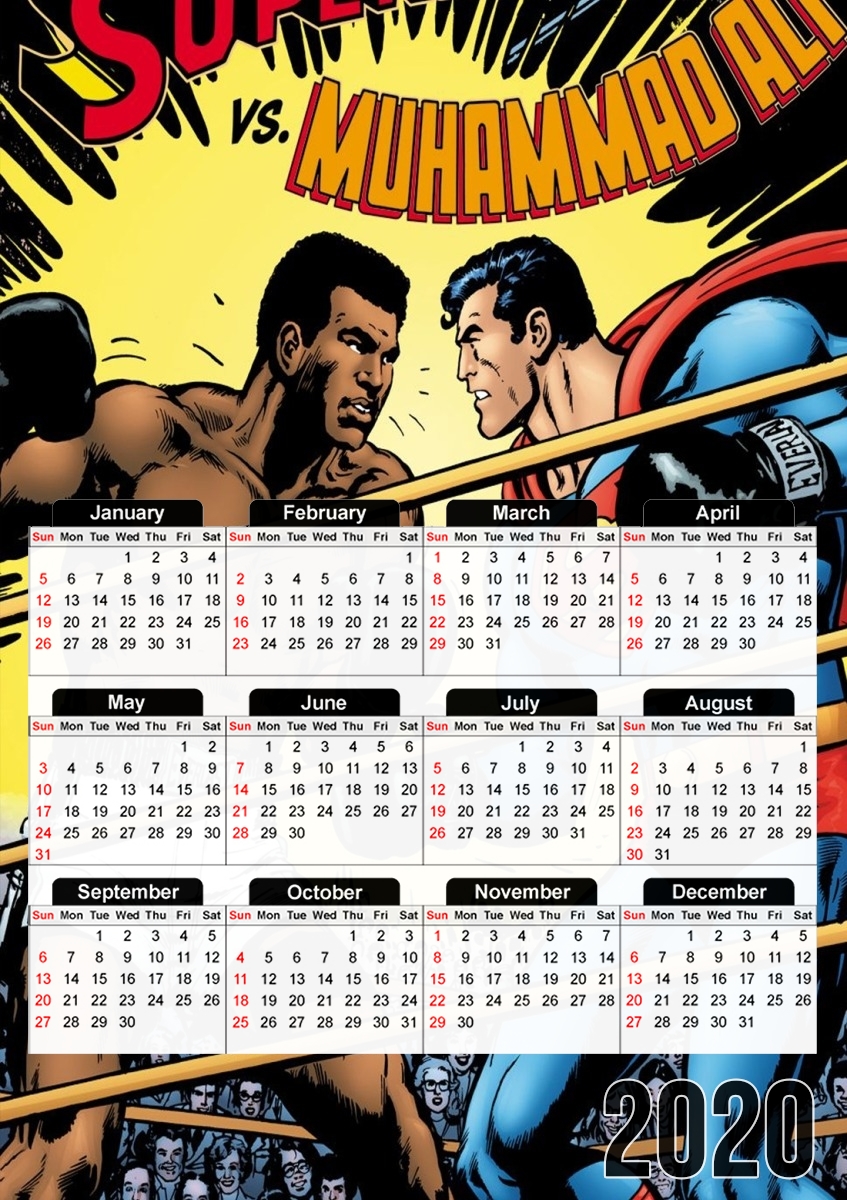  Muhammad Ali Super Hero Mike Tyson Boxen Boxing for A3 Photo Calendar 30x43cm