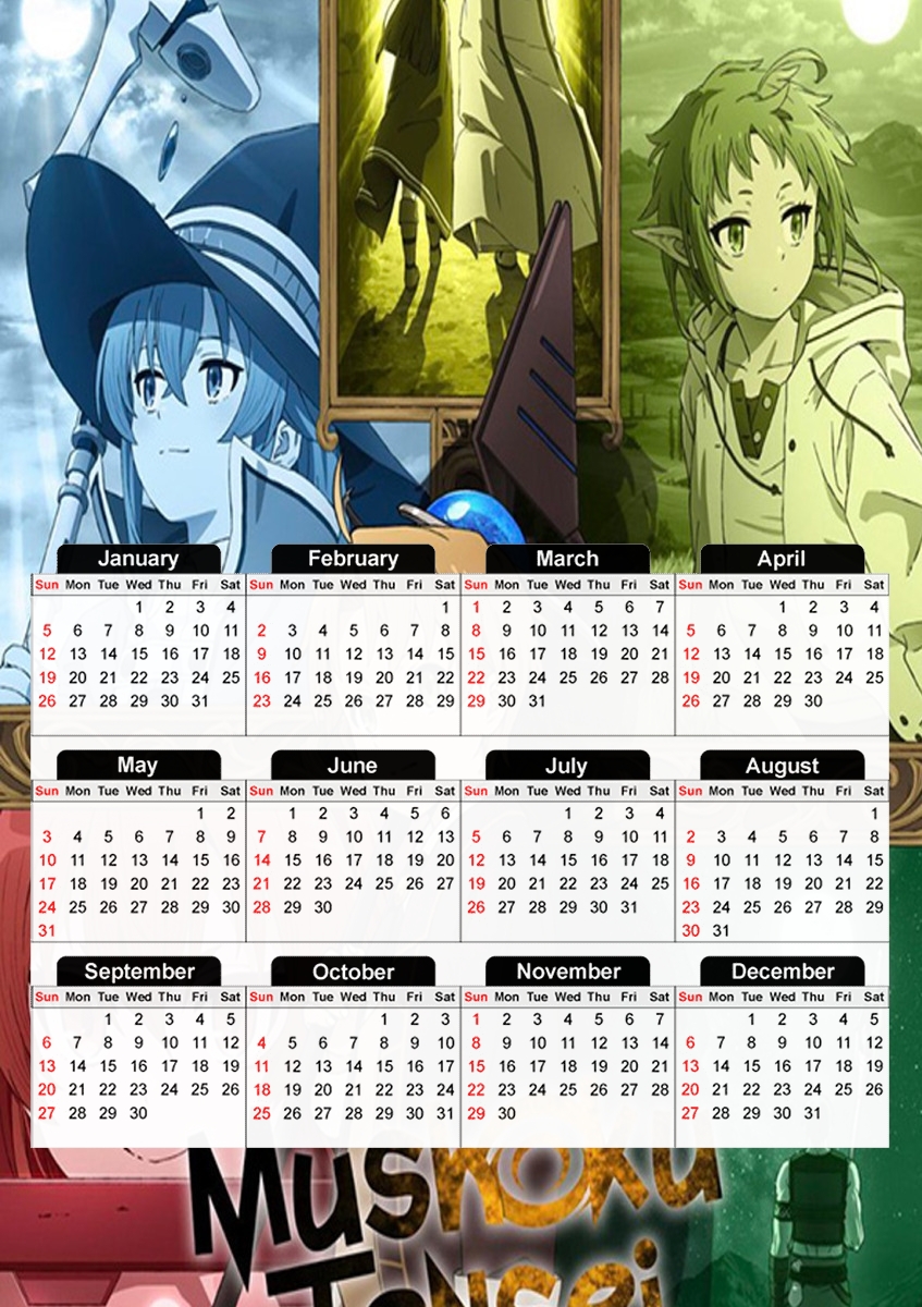  Mushoku Tensei for A3 Photo Calendar 30x43cm