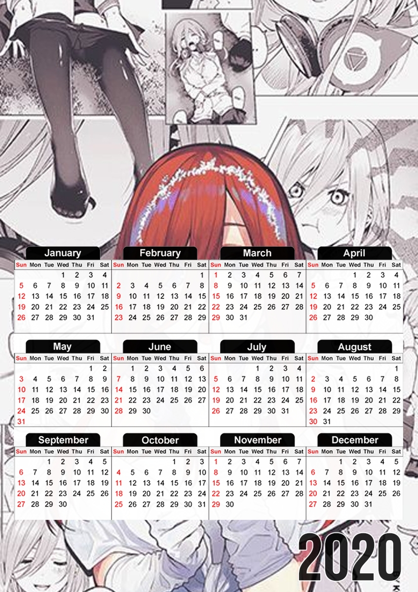  Nakano Miku Gotoubun No Hanayome for A3 Photo Calendar 30x43cm