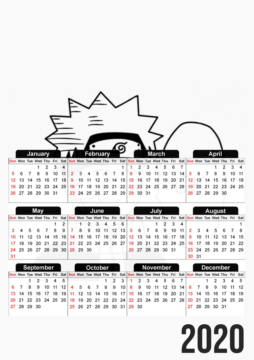  Naruto Ok for A3 Photo Calendar 30x43cm