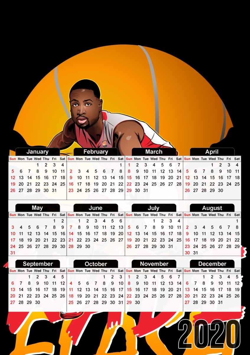  NBA Legends: Dwyane Wade for A3 Photo Calendar 30x43cm