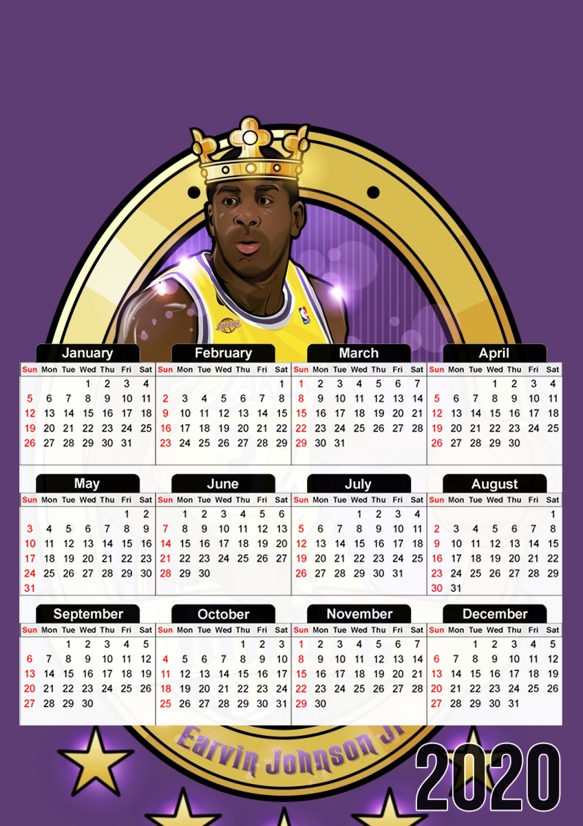  NBA Legends: "Magic" Johnson for A3 Photo Calendar 30x43cm