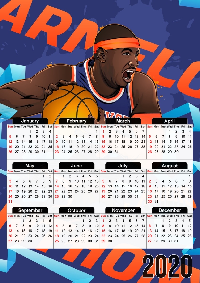  NBA Stars: Carmelo Anthony for A3 Photo Calendar 30x43cm