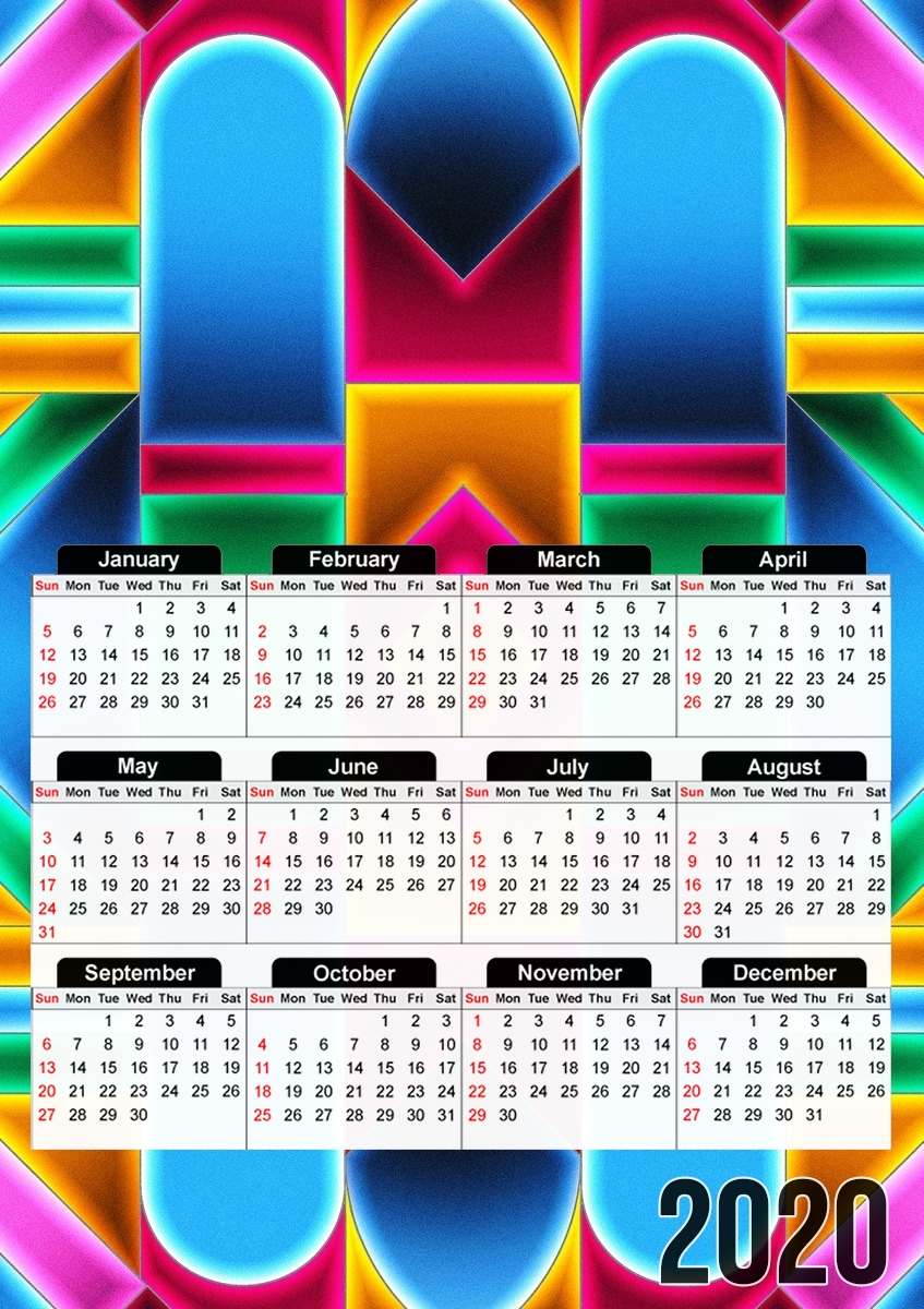  Neon Colorful for A3 Photo Calendar 30x43cm