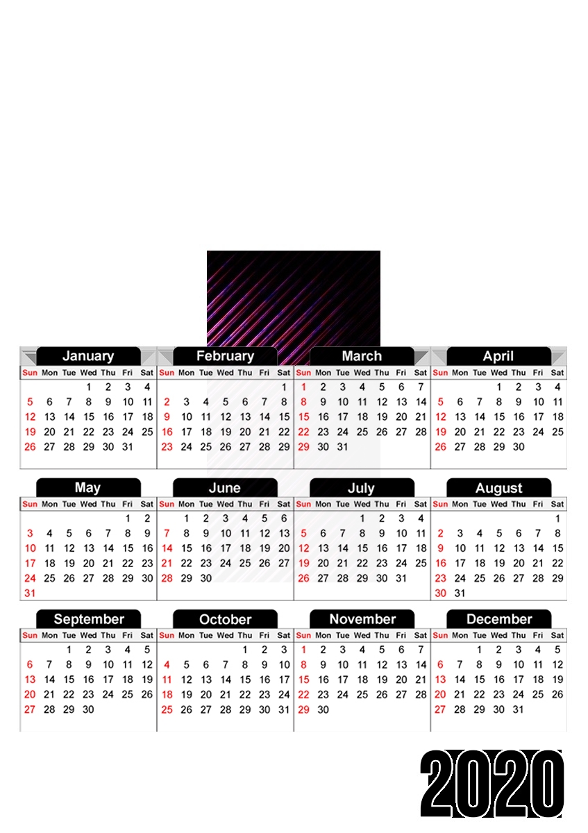  Neon Lines for A3 Photo Calendar 30x43cm