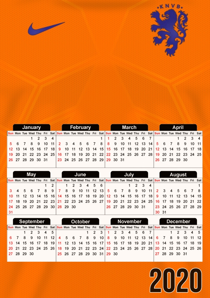  Home Kit Netherlands for A3 Photo Calendar 30x43cm