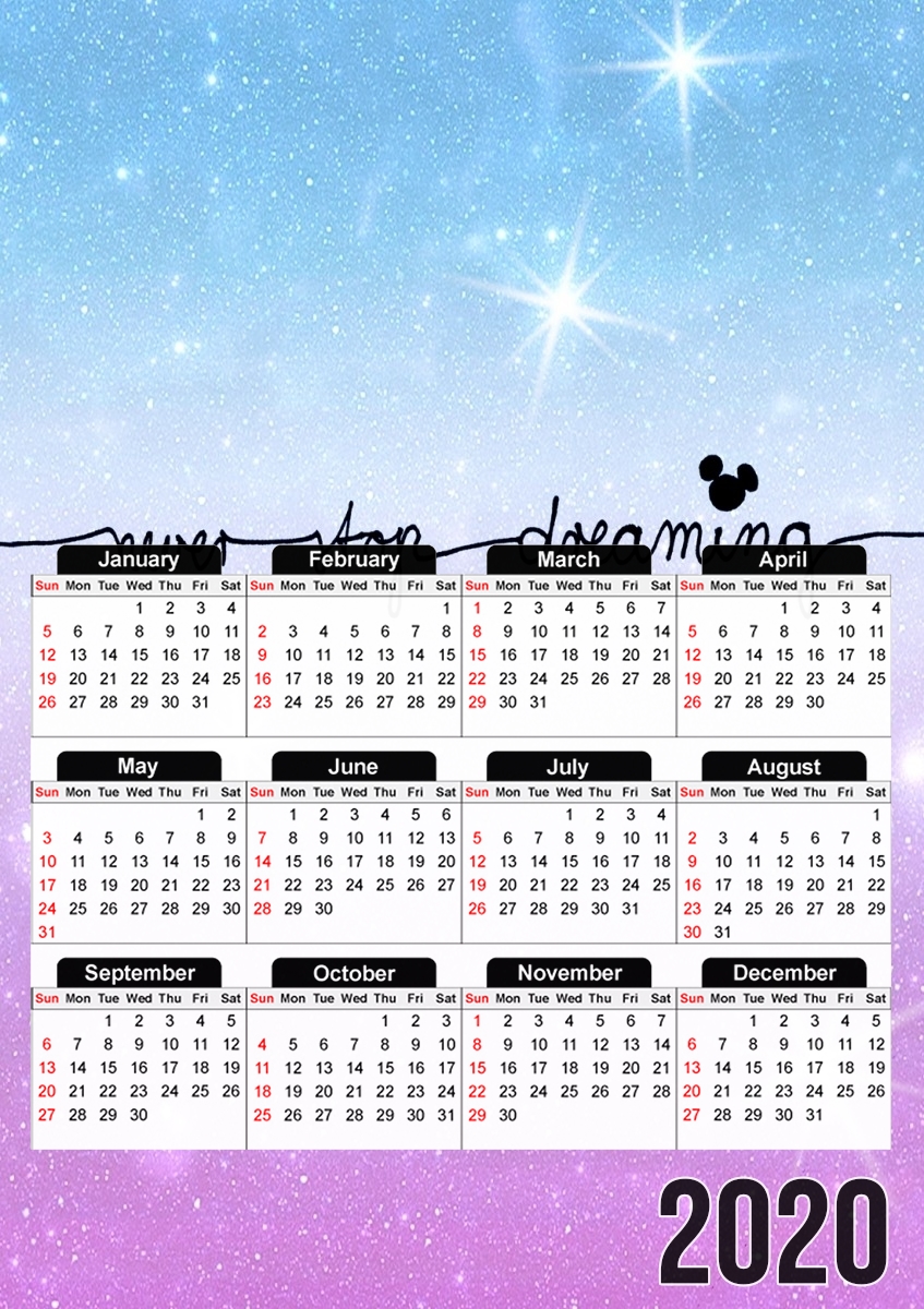  Never Stop dreaming for A3 Photo Calendar 30x43cm