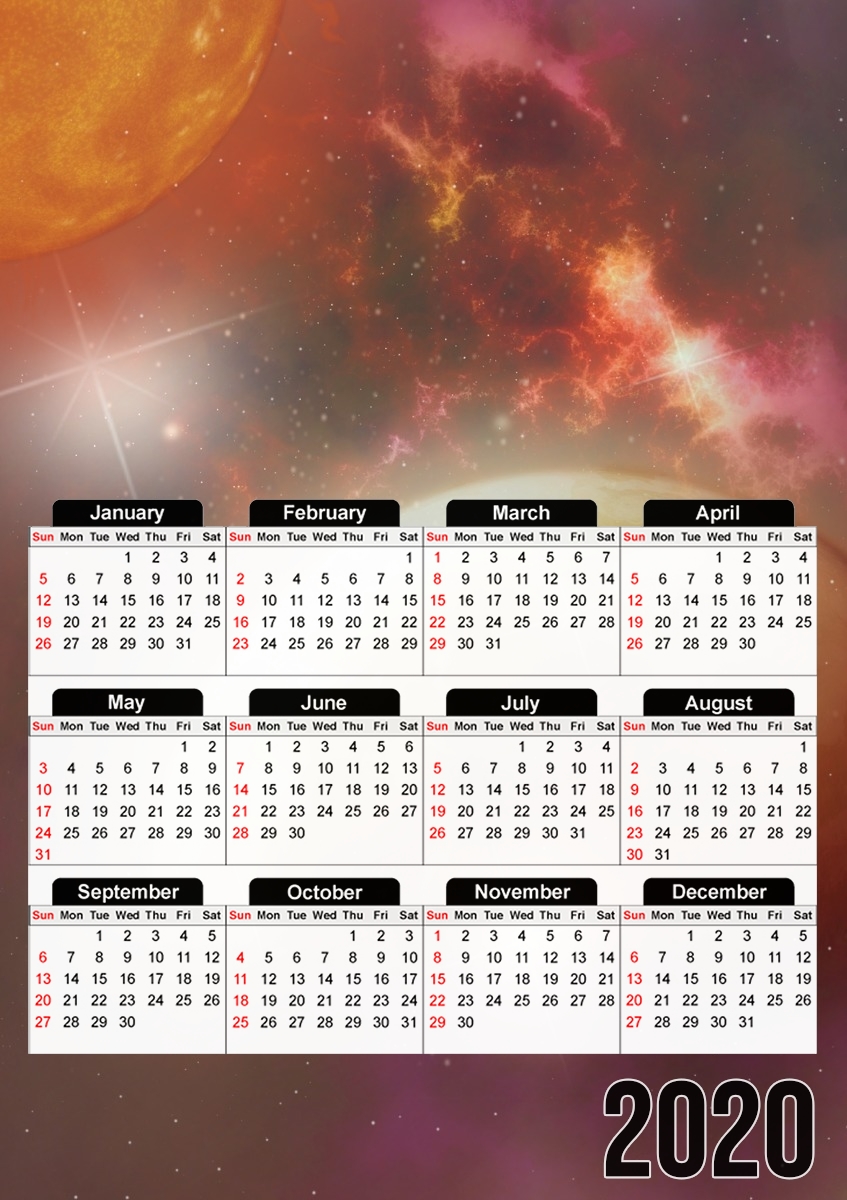  New Solar System for A3 Photo Calendar 30x43cm