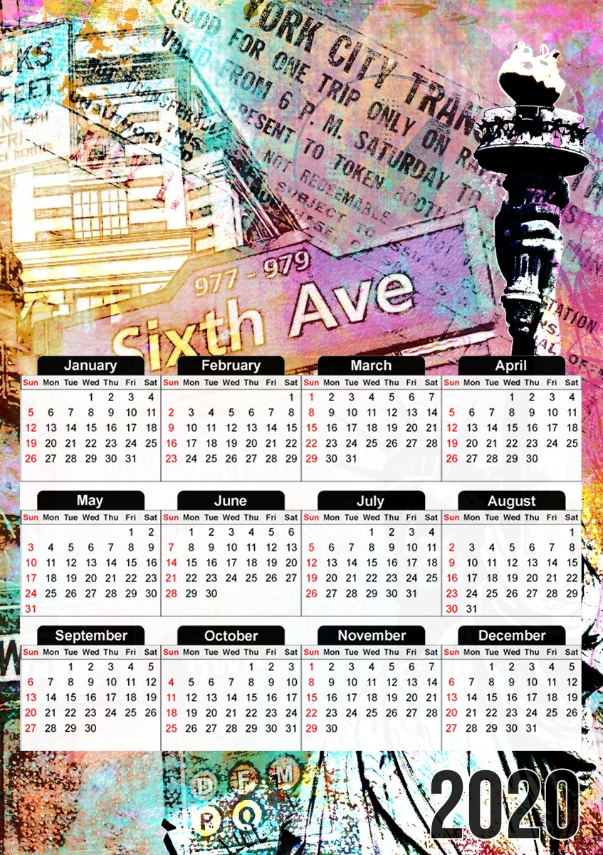  New York Liberty for A3 Photo Calendar 30x43cm