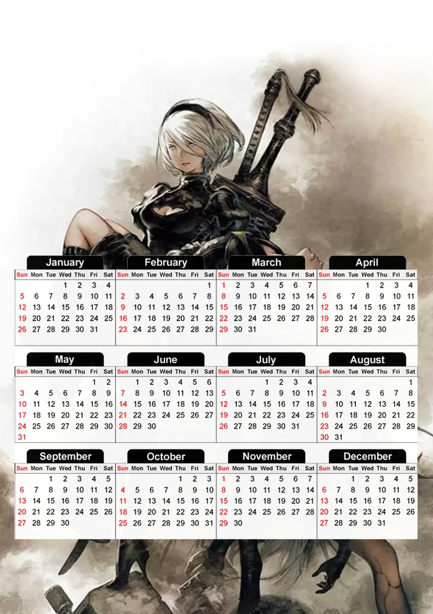  nier automata for A3 Photo Calendar 30x43cm