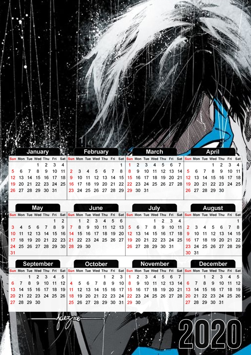  Nightwing FanArt for A3 Photo Calendar 30x43cm