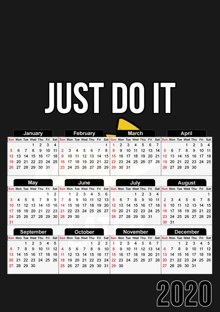  Nike Parody Just Do it Later X Pikachu for A3 Photo Calendar 30x43cm
