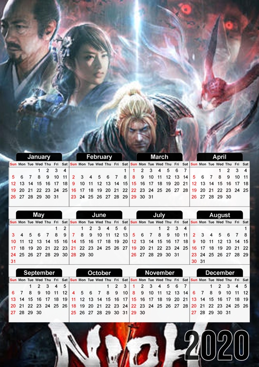  Nioh Fan Art for A3 Photo Calendar 30x43cm