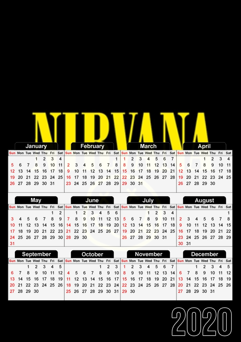  Nirvana Smiley for A3 Photo Calendar 30x43cm