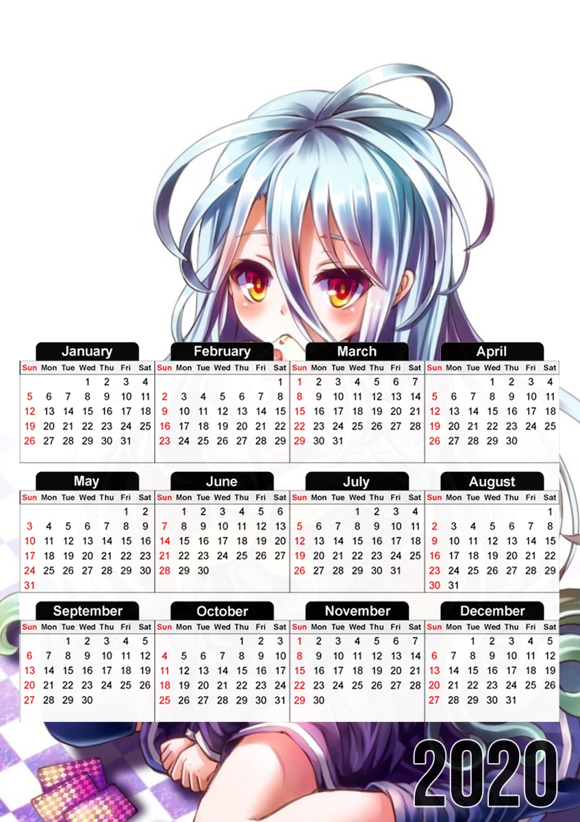  Nogame No life Shiro Card for A3 Photo Calendar 30x43cm