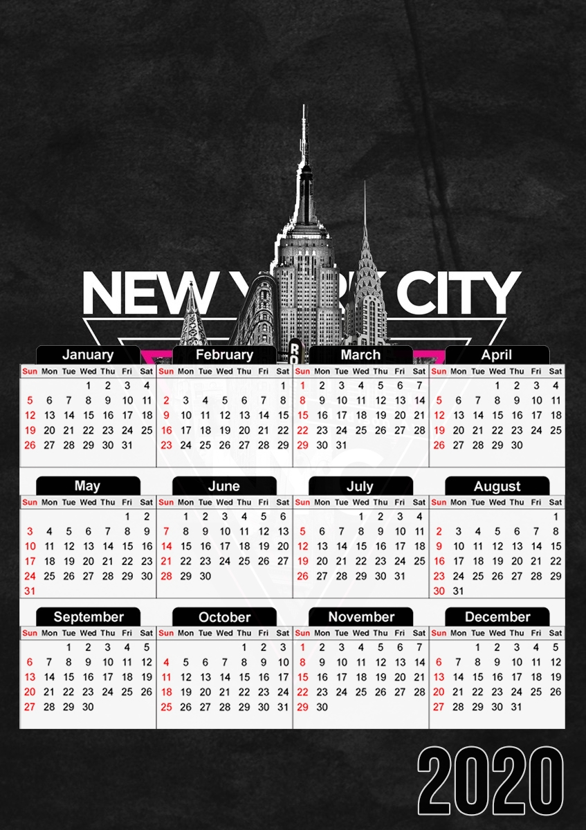  NYC V [pink] for A3 Photo Calendar 30x43cm