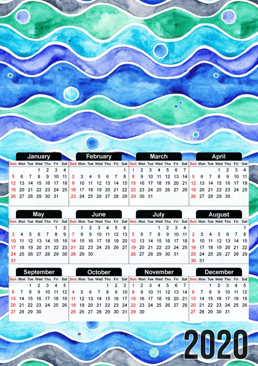  Ocean Pattern for A3 Photo Calendar 30x43cm