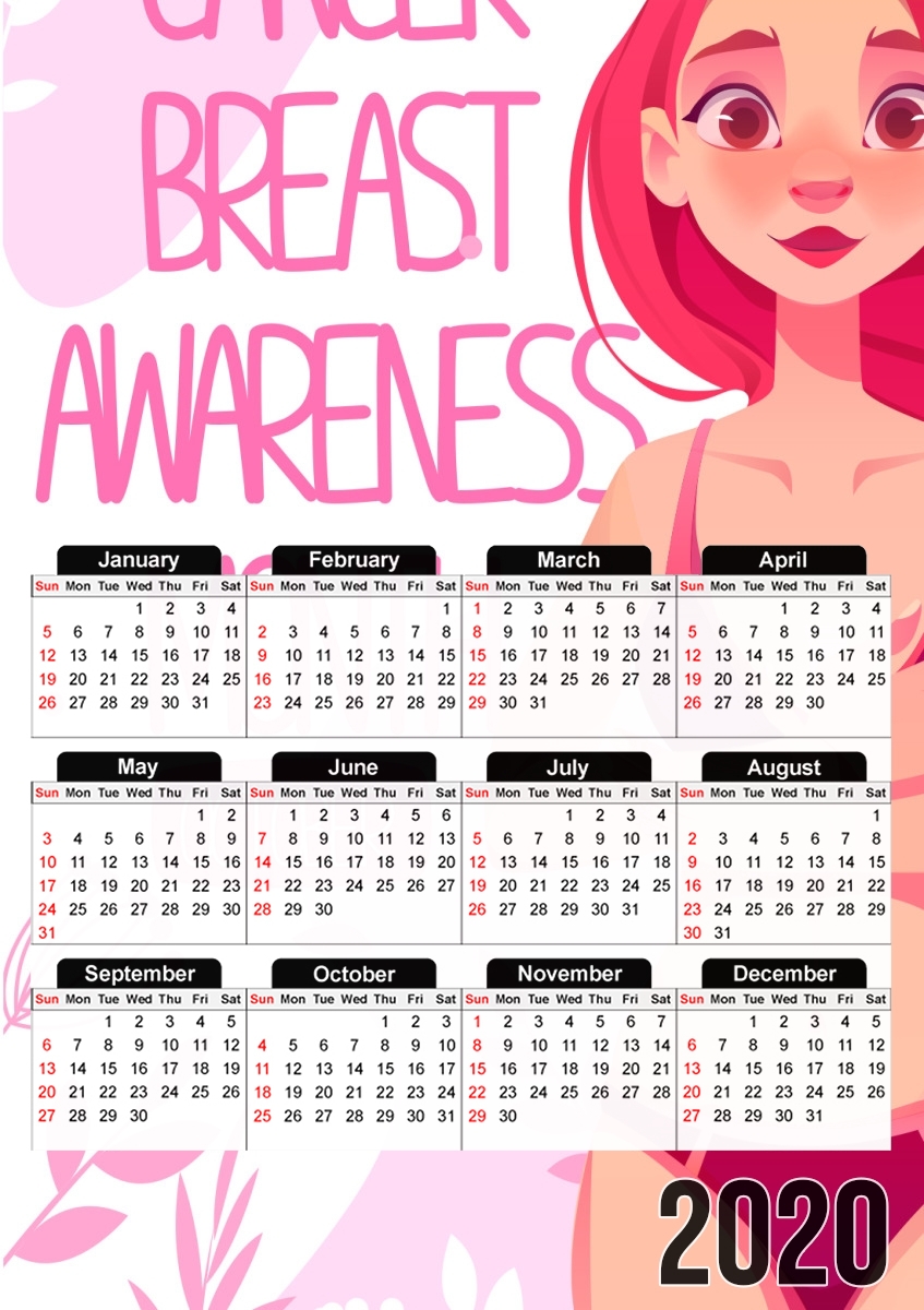  October breast cancer awareness month for A3 Photo Calendar 30x43cm