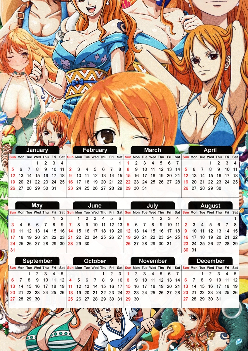  One Piece Nami for A3 Photo Calendar 30x43cm