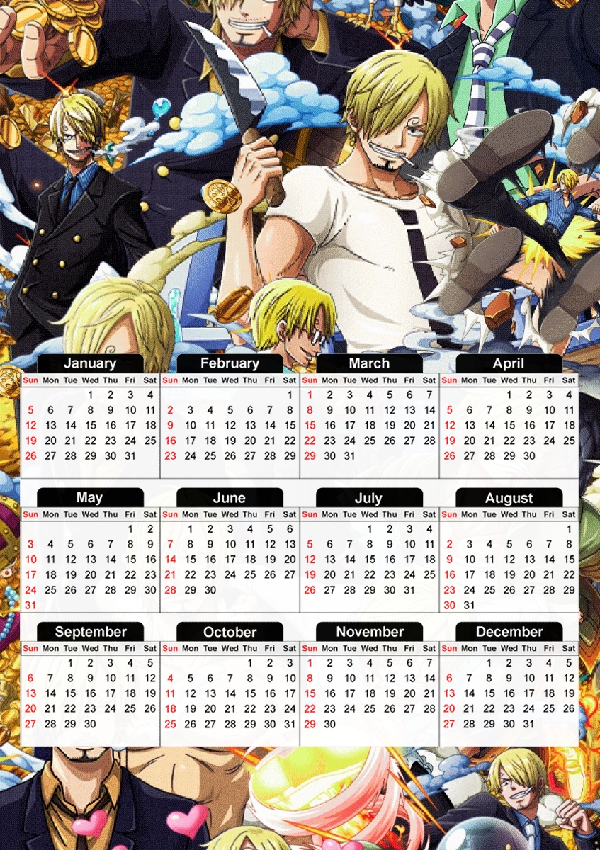  One Piece Sanji for A3 Photo Calendar 30x43cm